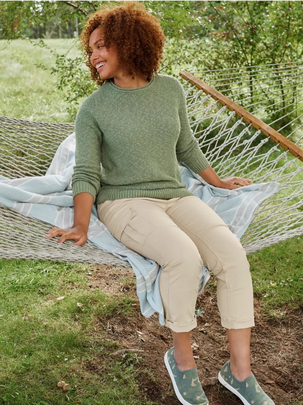 L.L. Bean Women's Lightweight Cotton Slub Crewneck Sweater